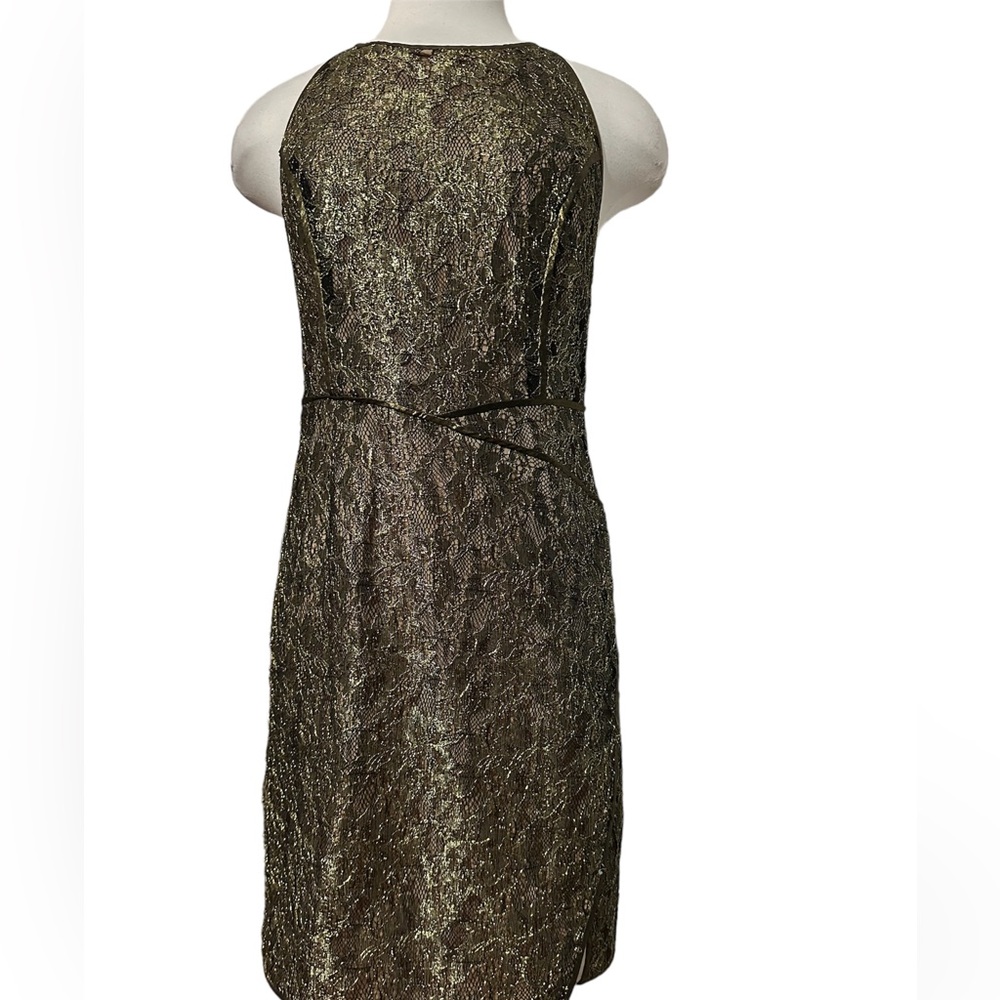 BCBGMAXAZRIA Black Gold Dress Size 8 - Picture 4 of 9